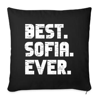 Best Sofia Ever Retro Gift Saying Birthday - Sofa pillowcase 17,3'' x 17,3'' (45 x 45 cm) - black - Front