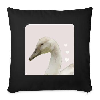 young swan white swan mute swan - Sofa pillowcase 17,3'' x 17,3'' (45 x 45 cm) - black - Front