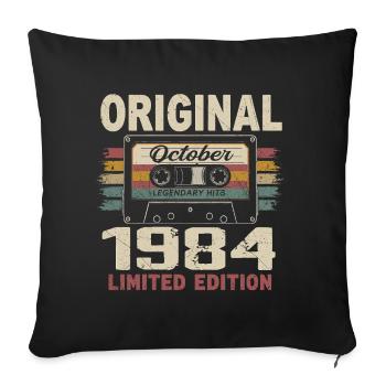 Born in October 1984 | Vintage Gift October 1984 - Sofa pillowcase 17,3'' x 17,3'' (45 x 45 cm) - black - Front