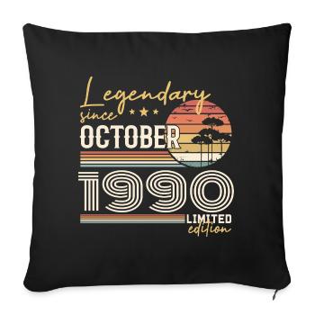 October 1990 Gift - Awesome Since October 1990 - Sofa pillowcase 17,3'' x 17,3'' (45 x 45 cm) - black - Front