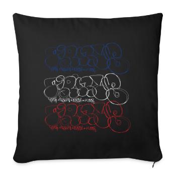 Graffiti Art Collage Print (Parisian Bubble Style - Sofa pillowcase 17,3'' x 17,3'' (45 x 45 cm) - black - Front