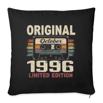 Born in October 1996 | Vintage Gift October 1996 - Sofa pillowcase 17,3'' x 17,3'' (45 x 45 cm) - black - Front