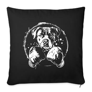Dog Boxer Boxing MMA - Sofa pillowcase 17,3'' x 17,3'' (45 x 45 cm) - black - Front
