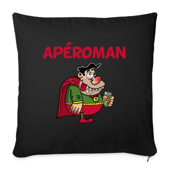 Super-héros de l'apéritif - Housse de coussin décorative 45 x 45 cm - noir - Devant
