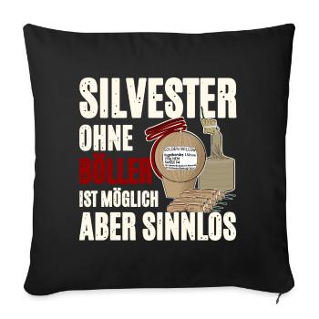 Réveillon du Nouvel An uniquement avec feux d'artifice - Housse de coussin décorative 45 x 45 cm - noir - Devant