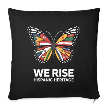 We Rise Patrimoine hispanique Diversité des papillons - Housse de coussin décorative 45 x 45 cm - noir - Devant