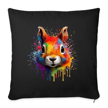 Colorful Squirrel - Sofa pillowcase 17,3'' x 17,3'' (45 x 45 cm) - black - Front