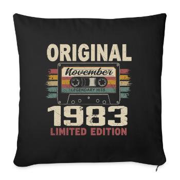 November 1983 Gift November 1983 - Sofa pillowcase 17,3'' x 17,3'' (45 x 45 cm) - black - Front