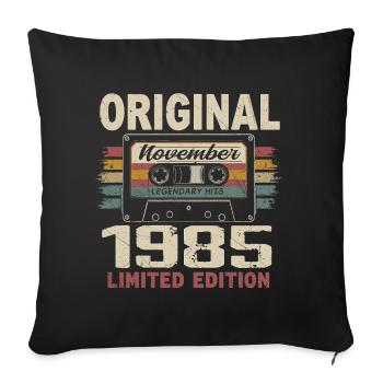 Novembre 1985 Cadeau Novembre 1985 - Housse de coussin décorative 45 x 45 cm - noir - Devant