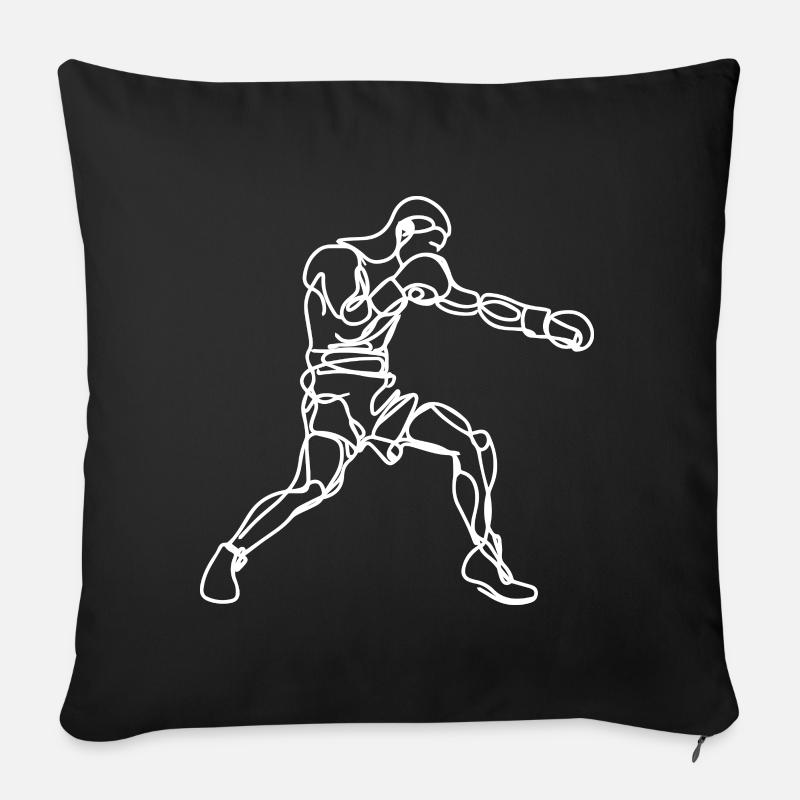 Boxer Zeichnung - Sofakissenbezug 45 x 45 cm - Schwarz