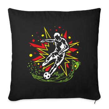 Football Energetic Football Kick - Sofa pillowcase 17,3'' x 17,3'' (45 x 45 cm) - black - Front