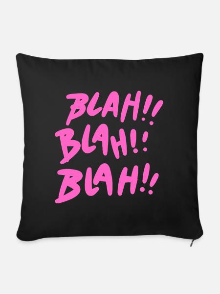 Blah Blah Blah Pink - Sofakissenbezug 45 x 45 cm - Schwarz