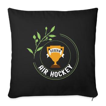 Championnat du tournoi de vainqueur de l’air hockey sur air - Housse de coussin décorative 45 x 45 cm - noir - Devant