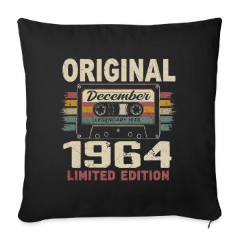 Cadeau D'anniversaire Décembre 1964 - Housse de coussin décorative 45 x 45 cm - noir - Devant