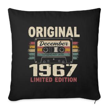 Cadeau D'anniversaire Décembre 1967 - Housse de coussin décorative 45 x 45 cm - noir - Devant