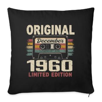 Cadeau D'anniversaire Décembre 1960 - Housse de coussin décorative 45 x 45 cm - noir - Devant