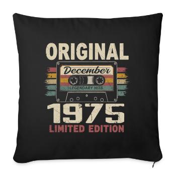Cadeau D'anniversaire Décembre 1975 - Housse de coussin décorative 45 x 45 cm - noir - Devant