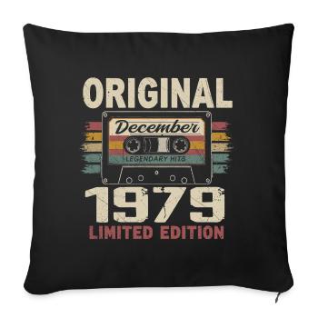Cadeau D'anniversaire Décembre 1979 - Housse de coussin décorative 45 x 45 cm - noir - Devant