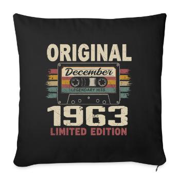 Cadeau D'anniversaire Décembre 1963 - Housse de coussin décorative 45 x 45 cm - noir - Devant