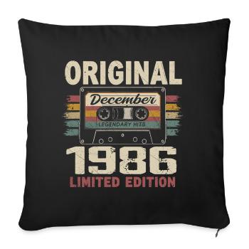 Cadeau D'anniversaire Décembre 1986 - Housse de coussin décorative 45 x 45 cm - noir - Devant