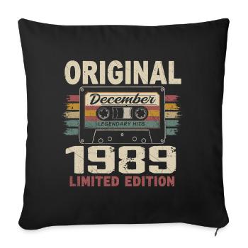 Cadeau D'anniversaire Décembre 1989 - Housse de coussin décorative 45 x 45 cm - noir - Devant