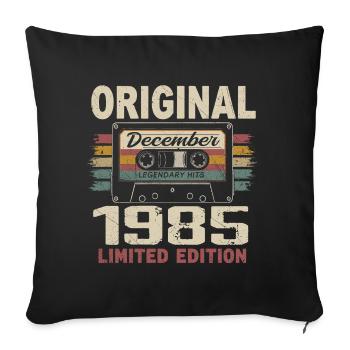 Cadeau D'anniversaire Décembre 1985 - Housse de coussin décorative 45 x 45 cm - noir - Devant