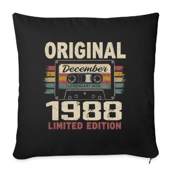 Cadeau D'anniversaire Décembre 1988 - Housse de coussin décorative 45 x 45 cm - noir - Devant