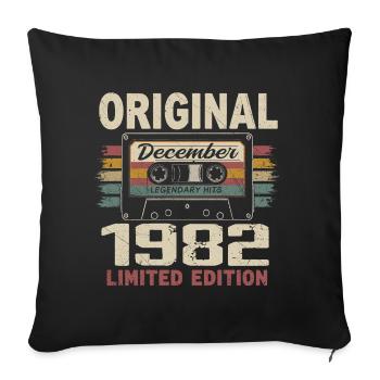 Cadeau D'anniversaire Décembre 1982 - Housse de coussin décorative 45 x 45 cm - noir - Devant