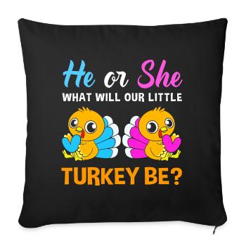 Thanksgiving Gender Reveal Mom-to-be - Sofa pillowcase 17,3'' x 17,3'' (45 x 45 cm) - black - Front
