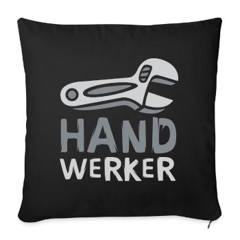 Handwerker Comic Design mit Schraubenschlüssel - Sofakissenbezug 45 x 45 cm - Schwarz - Vorne
