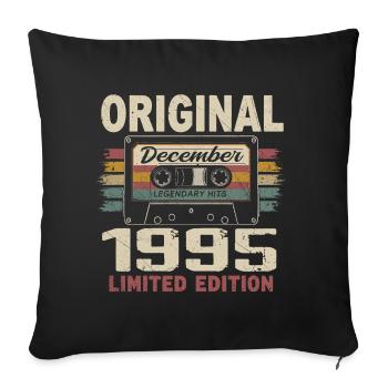 Cadeau D'anniversaire Décembre 1995 - Housse de coussin décorative 45 x 45 cm - noir - Devant
