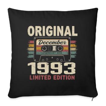 December 1993 Birthday Gift - Sofa pillowcase 17,3'' x 17,3'' (45 x 45 cm) - black - Front