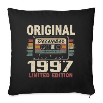 Cadeau D'anniversaire Décembre 1997 - Housse de coussin décorative 45 x 45 cm - noir - Devant