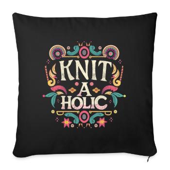 Accro à la maille - Housse de coussin décorative 45 x 45 cm - noir - Devant