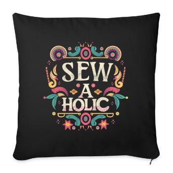 Accro à la couture - Housse de coussin décorative 45 x 45 cm - noir - Devant