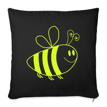 Abeille Dessin animé - Housse de coussin décorative 45 x 45 cm - noir - Devant