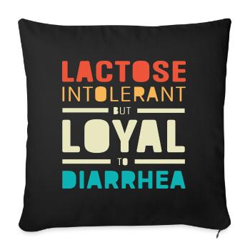 Allergie au lait Intolérance au lactose Flatulence - Housse de coussin décorative 45 x 45 cm - noir - Devant