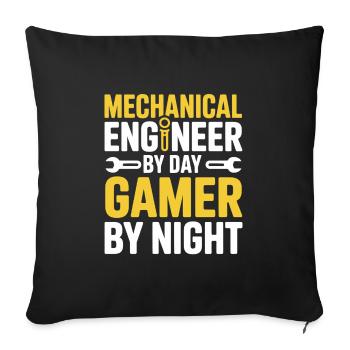 Mechanical Engineer by Day Gamer by Night - Sofa pillowcase 17,3'' x 17,3'' (45 x 45 cm) - black - Front