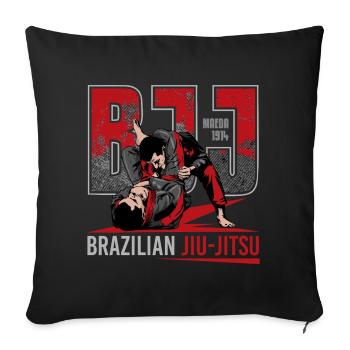 Brazilian Jiu-Jitsu Martial Arts - Sofa pillowcase 17,3'' x 17,3'' (45 x 45 cm) - black - Front