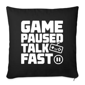 Le jeu a mis en pause Parler vite - Housse de coussin décorative 45 x 45 cm - noir - Devant