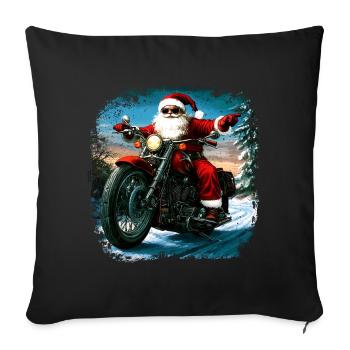 Motorcyclists Christmas - Sofa pillowcase 17,3'' x 17,3'' (45 x 45 cm) - black - Front