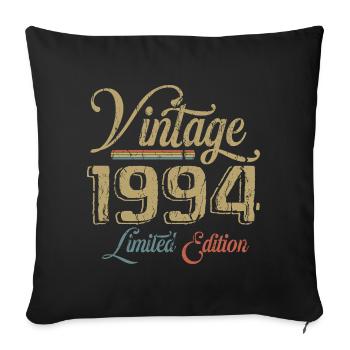 Vintage 1994 Édition limitée Naissance Millésime 1994 - Housse de coussin décorative 45 x 45 cm - noir - Devant