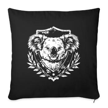 Sceau des armoiries koala - Housse de coussin décorative 45 x 45 cm - noir - Devant