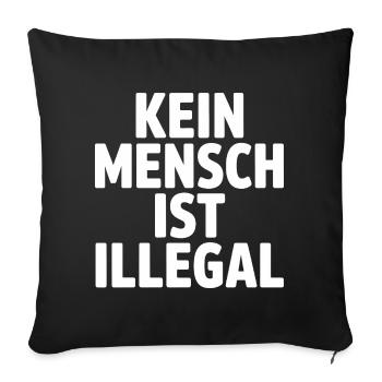 Personne n’est illégal - contre la droite - Housse de coussin décorative 45 x 45 cm - noir - Devant