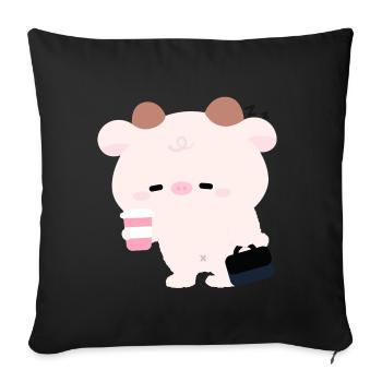 Tried Cow Coffee Run - Sofa pillowcase 17,3'' x 17,3'' (45 x 45 cm) - black - Front