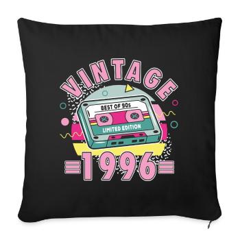 Dames de style rétro années 90 vintage 30 anniversaires - Housse de coussin décorative 45 x 45 cm - noir - Devant