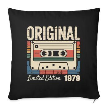 47th Anniversary - Vintage Gift 1979 - Sofa pillowcase 17,3'' x 17,3'' (45 x 45 cm) - black - Front
