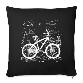 Cartoon Fahrradfahrer - Sofakissenbezug 45 x 45 cm - Schwarz - Vorne