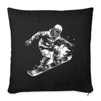 Snowboarder Drawing - Sofa pillowcase 17,3'' x 17,3'' (45 x 45 cm) - black - Front