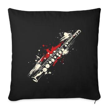 Flute Graffiti - Sofa pillowcase 17,3'' x 17,3'' (45 x 45 cm) - black - Front